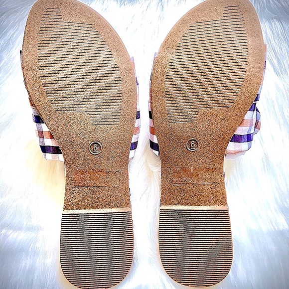 ✌🏼 #244 Cute Double Bow Gingham Plaid Sandals - Picture 7 of 14